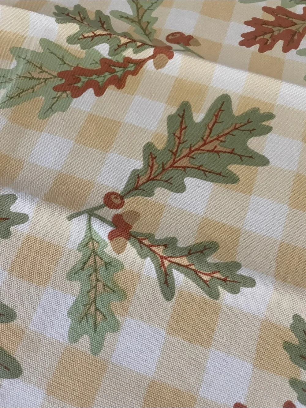 Autumn Oak Gingham cloth napkins  - Yellow, Green, Rust set of 6